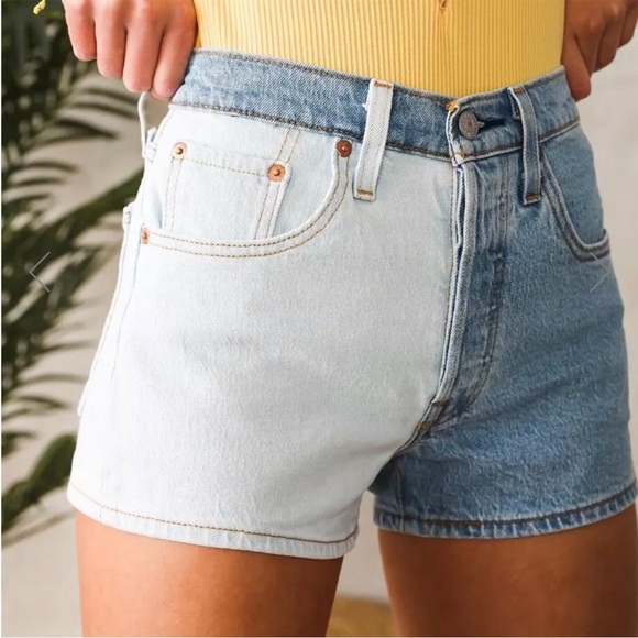 Two-Tone Denim Women's Shorts - Picture 5 of 6